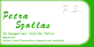 petra szollas business card